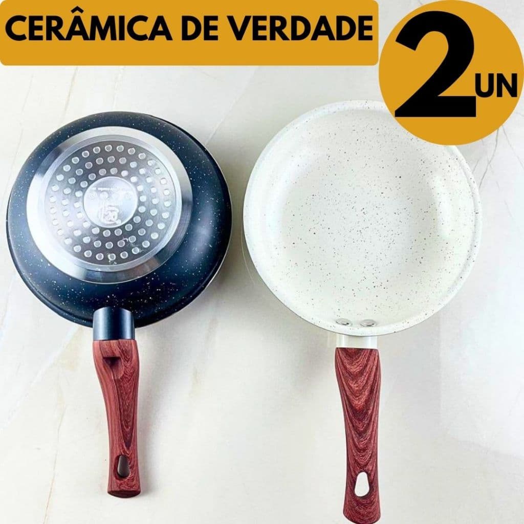 Frigideira Cerâmica 20 cm Indução Antiaderente Cozinhar Fácil Não Gruda Ideal Ovo Panqueca Cozinha
