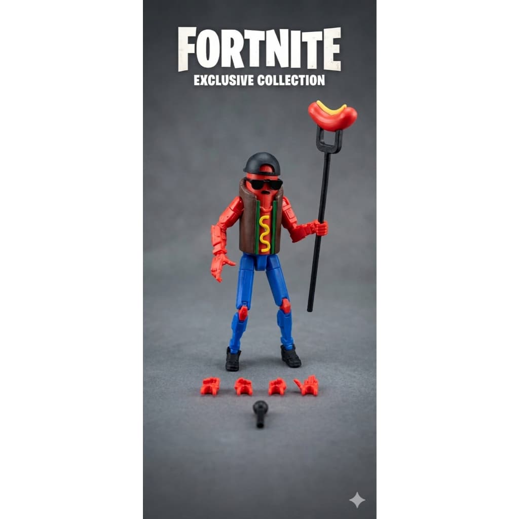 Dummy 13 A Brat Fortnite Articulado com Acessórios Kit Completo Brinquedo Montar Figura de Ação