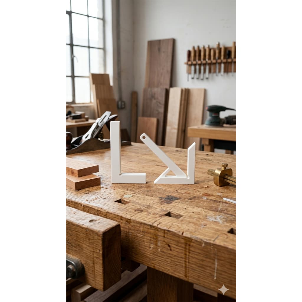 Kit Marcenaria 3D: Esquadro L e Marcador de Centro para Peças Cilíndricas