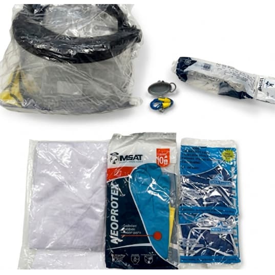 Kit EPI 7 Peças Protetor Facial + Óculos Facial + Capa PVC + Luvas