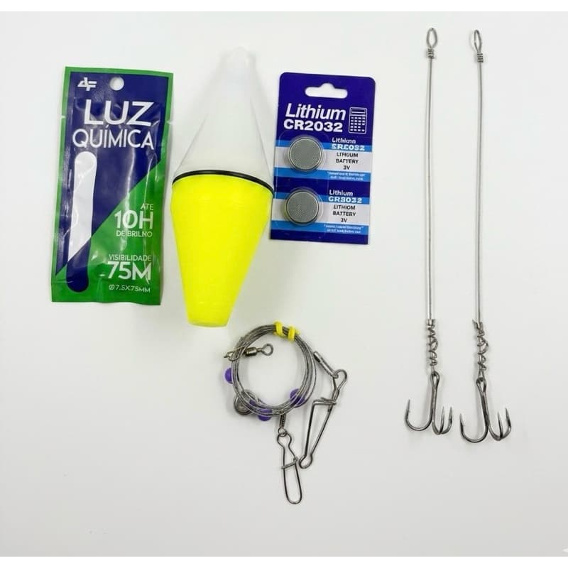 Kit Completo de Pesca Noturna no mar  - Ideal para Peixe-Espada e Predadores