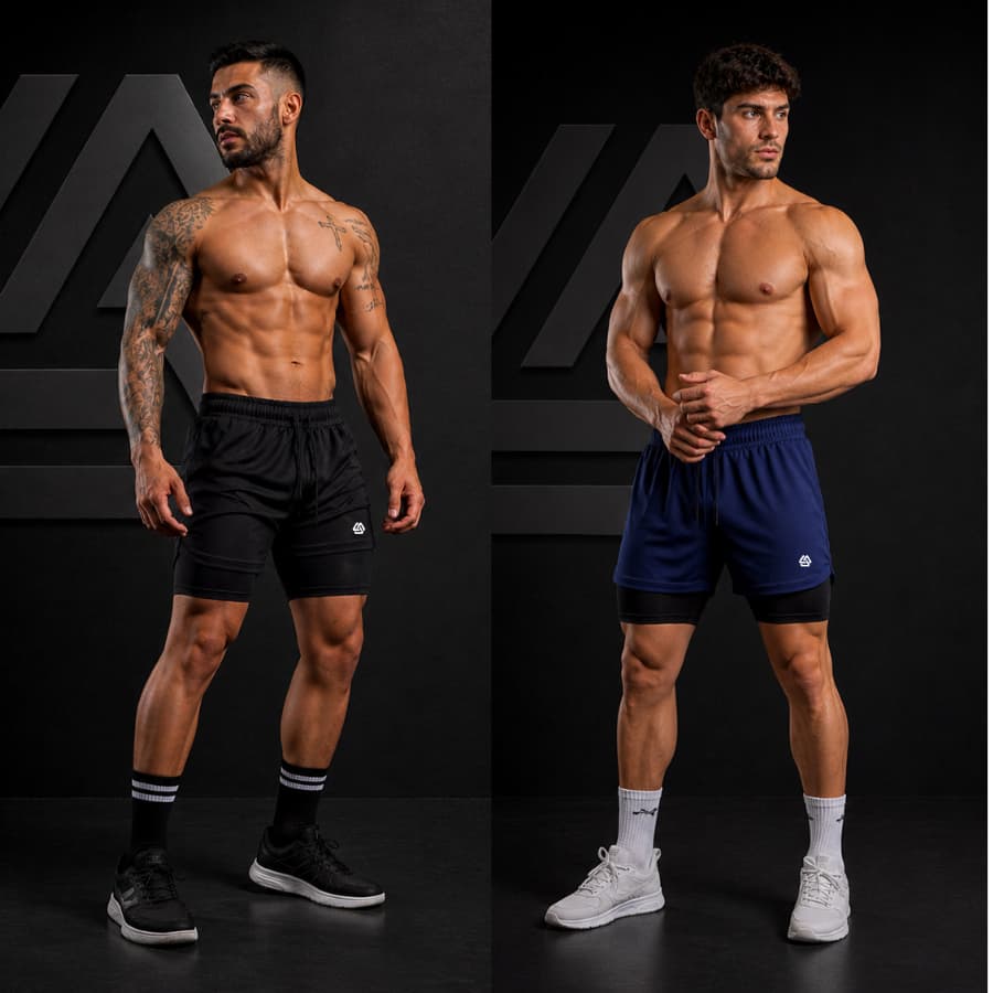 KIT 2 Shorts 2 em 1 DryFit Altrix Original P ao G3 Plus Size Academia Esporte Treino Masculino