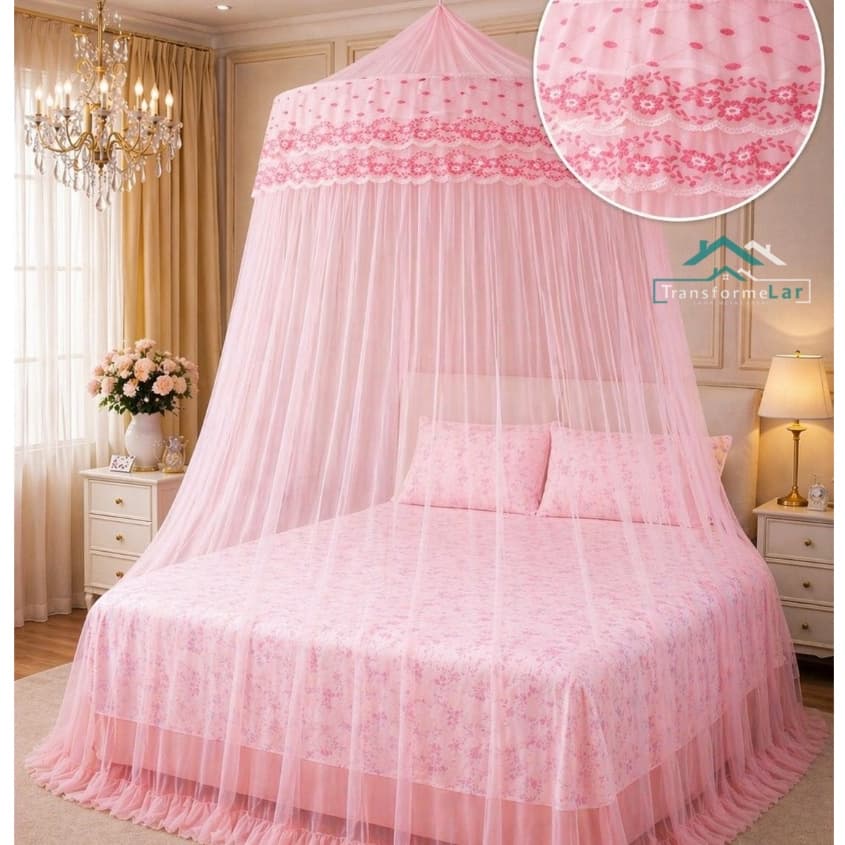 Mosquiteiro Teto Casal/Queen/King 10M Indiano C/ Elastico Promoção