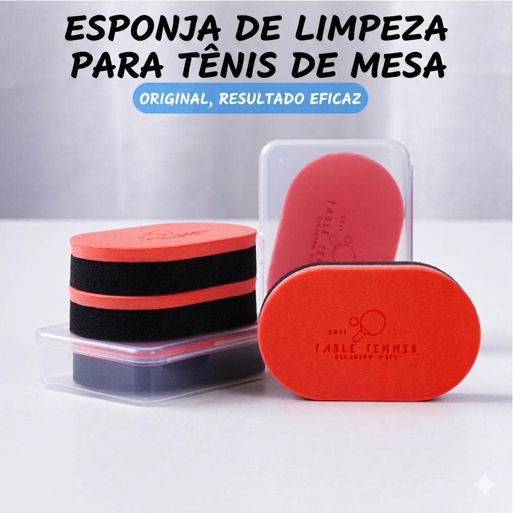 Esponja de limpeza para borracha de raquete de tenis de mesa com Estojo