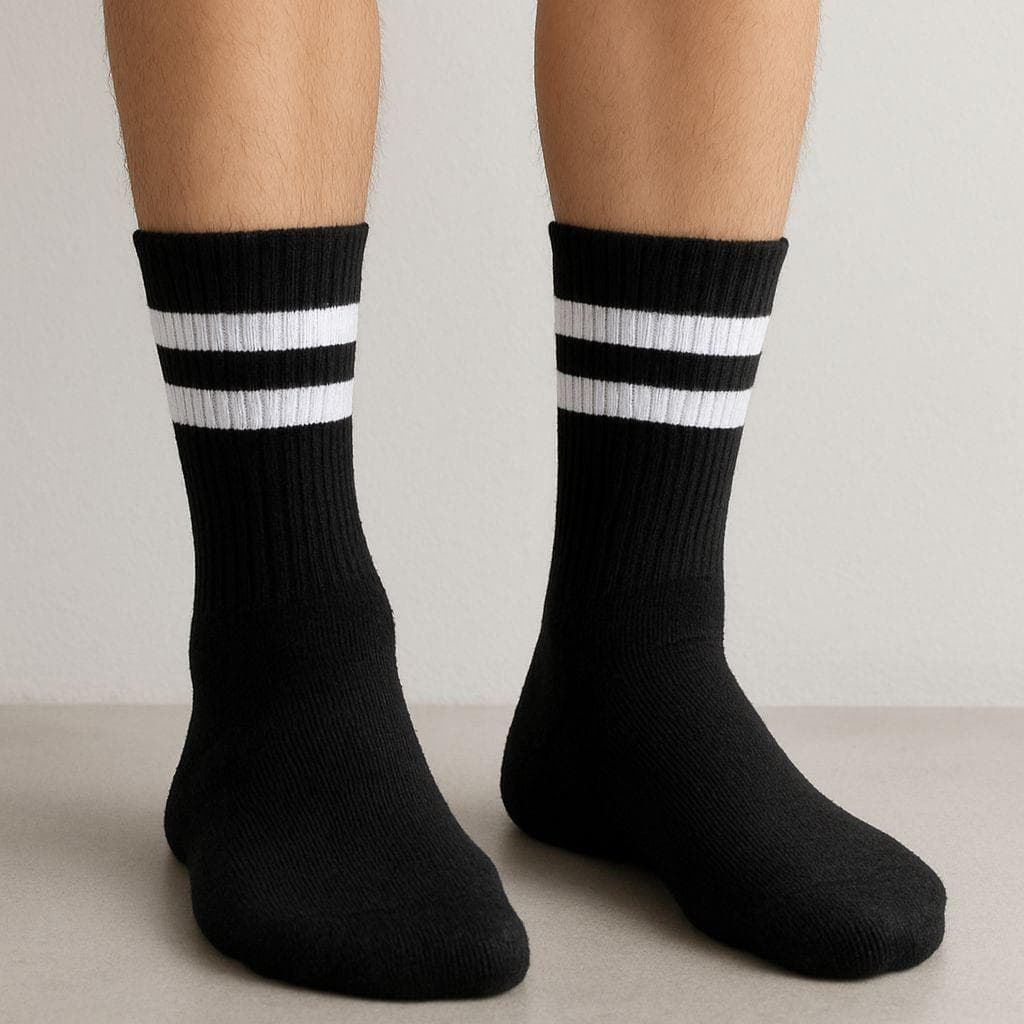 Kit Meia Cano Médio 3 5 7 9 Pares Algodão Confortável Masculina/Unissex