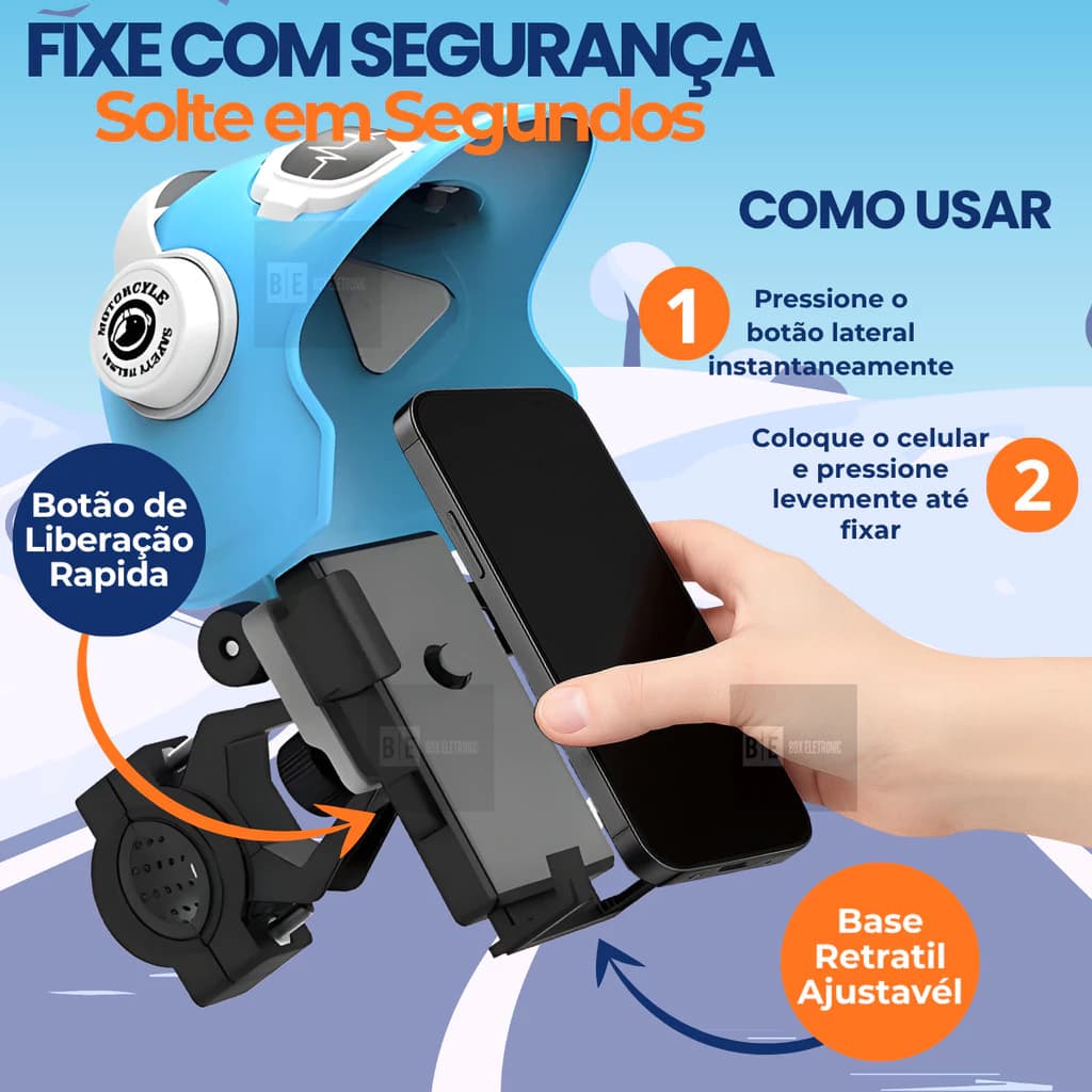 Suporte Para Telefone Celular De Motocicleta Com Capacete Pequeno E Navegação Elétrica De Bicicleta À Prova D'água