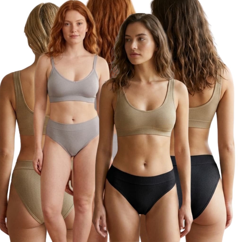Kit Calcinha Conforto Linha Premium Cintura Alta Feminina Nao Marca Cores Neutras Dia a Dia
