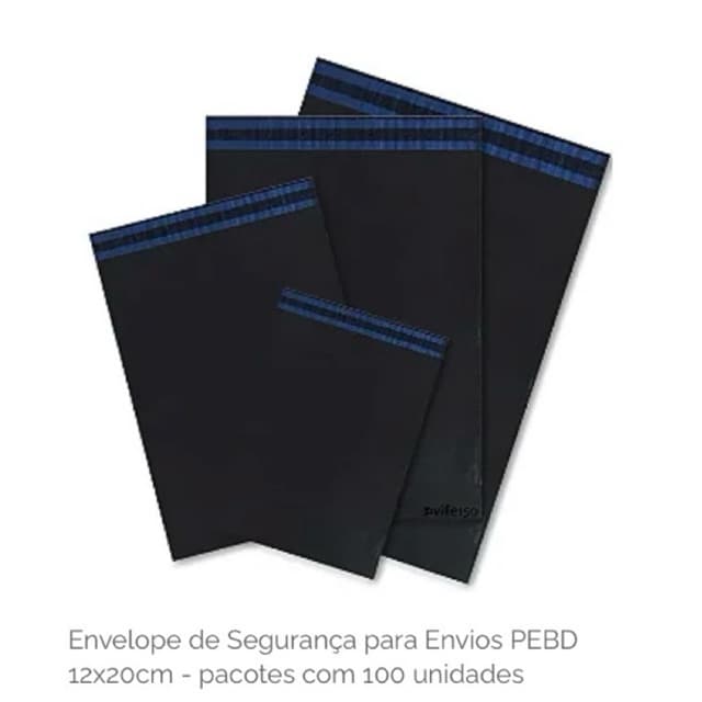 Envelope de Segurança para Envios PEBD 12X20Cm - pacotes com 100 unidades
