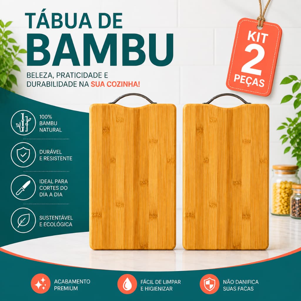Tabua Bambu Grande Carne Churrasco Cozinha Com Alça Retangular Gourmet Resistente Petisqueira Servir