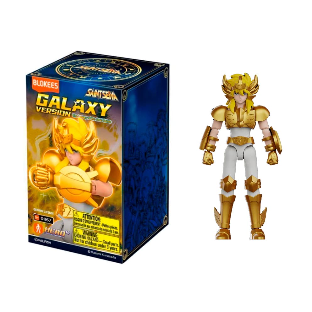 Boneco Cavaleiros Do Zodiaco Blokee Hyoga D Cisne Dourado V2