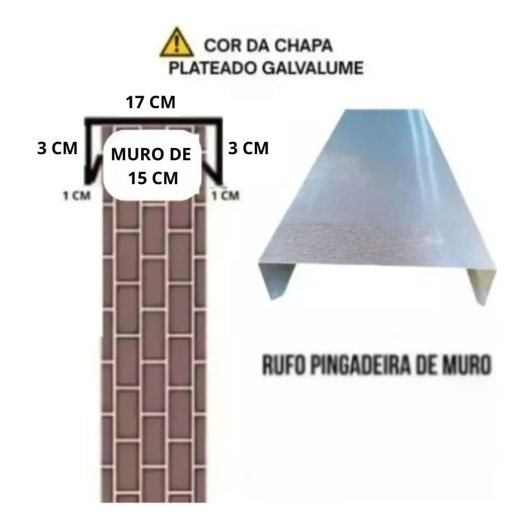 KIT 7 METROS RUFO PINGADEIRA MURO DE 15 CM