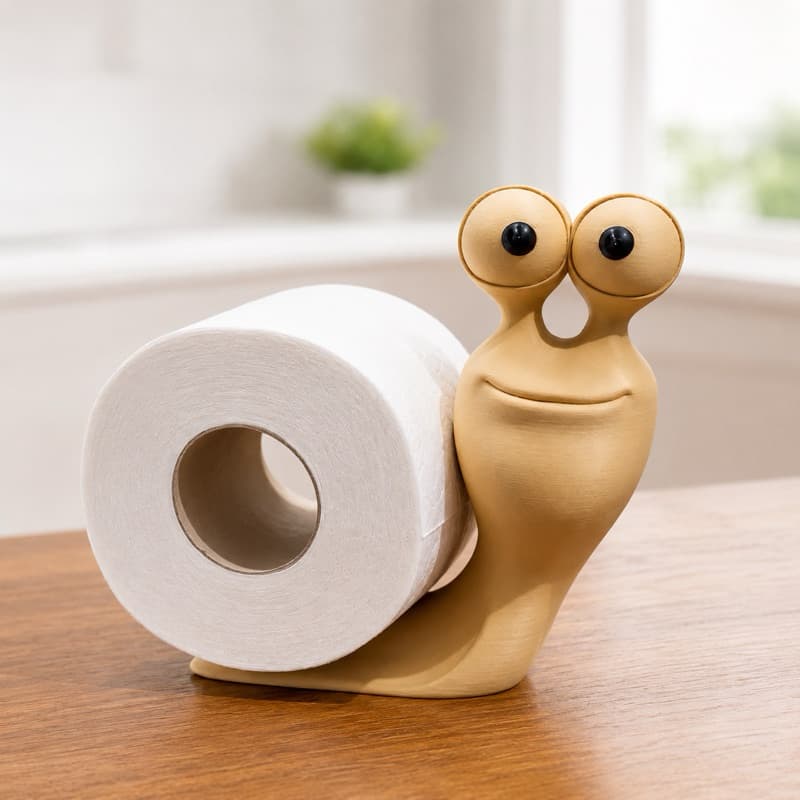 Porta Papel Higiênico Caracol Decorativo Banheiro Criativo Suporte 3D Fofo