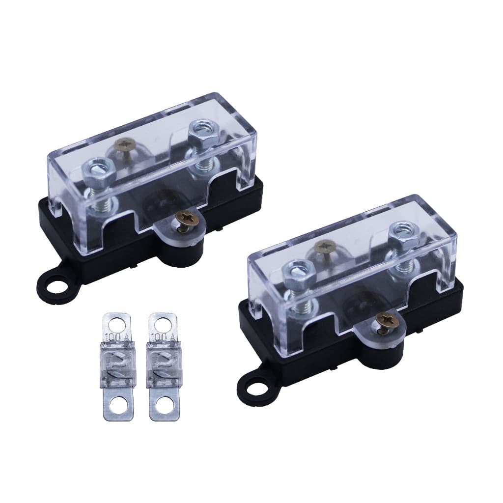 2 Porta Fusível Midi Som Automotivo + 2 Fusível Mini Faca