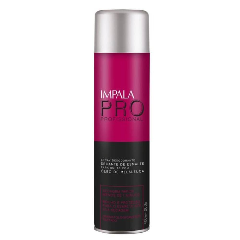 SPRAY SECANTE DE ESMALTE 400ml IMPALA - ÓLEO DE MELALEUCA - SECA EM MENOS DE 1 MINUTO