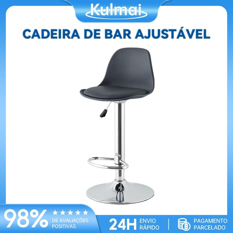Cadeira de Bar Ajustável | Conforto para Estudo e Home Office | Base Estável e Espuma de Alta Resiliência