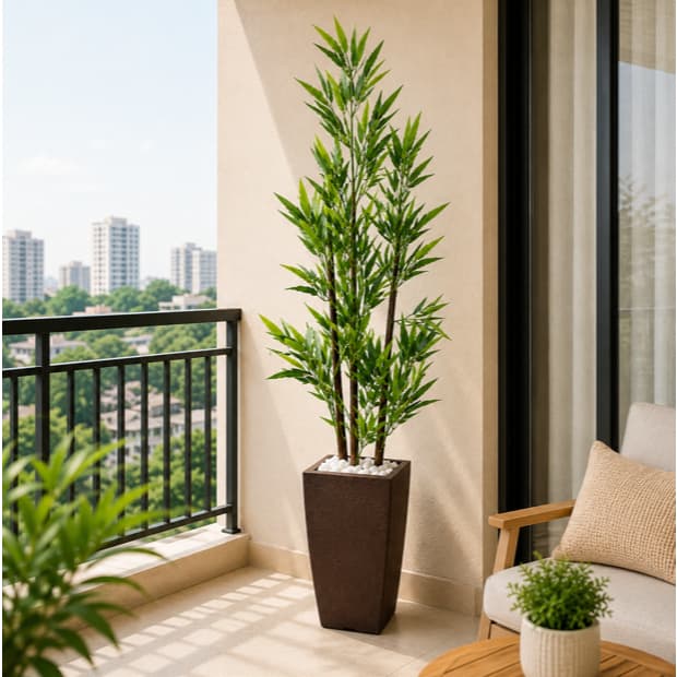 Planta Artificial Bambu Da Sorte Real Toque Decoração Casa