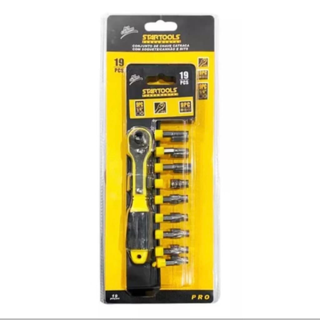 Chave catraca Kit com soquete e bits 19 peças startools