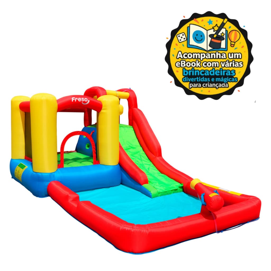 Mega Parque Aquático Freso Aquarius Brinquedo Inflável Verão Colorido 127v