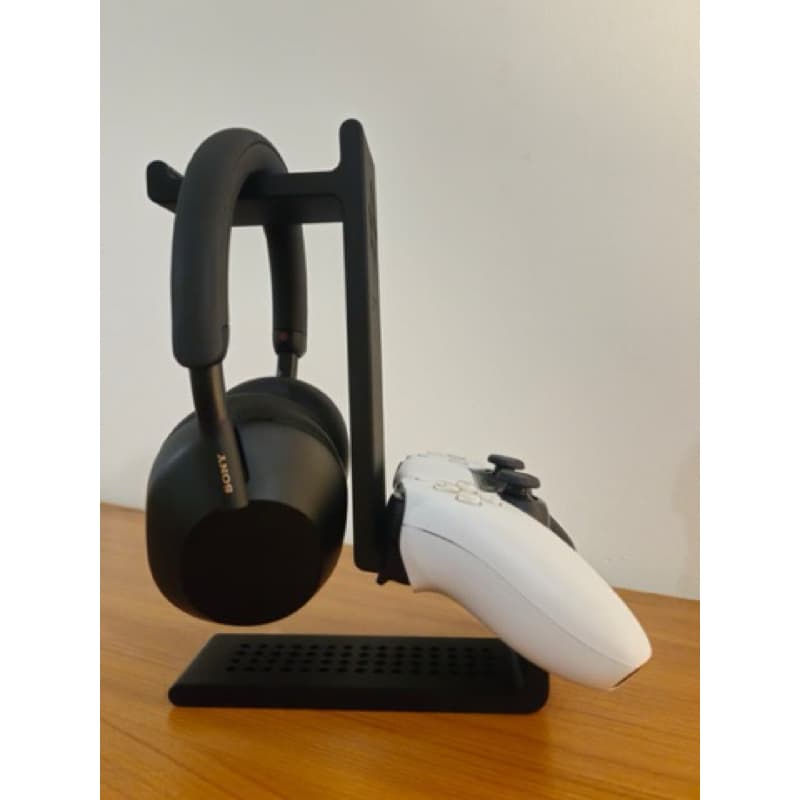 Suporte 2 em 1 para Headset e Controle Gamer PS5 Xbox PC Mesa Organizador