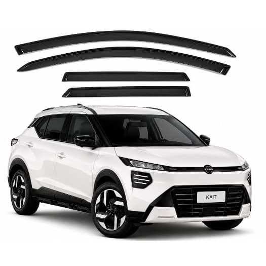Calha Defletor de Chuva Nissan Kait 2026 4 Portas Acrílico Fumê Ecoflex