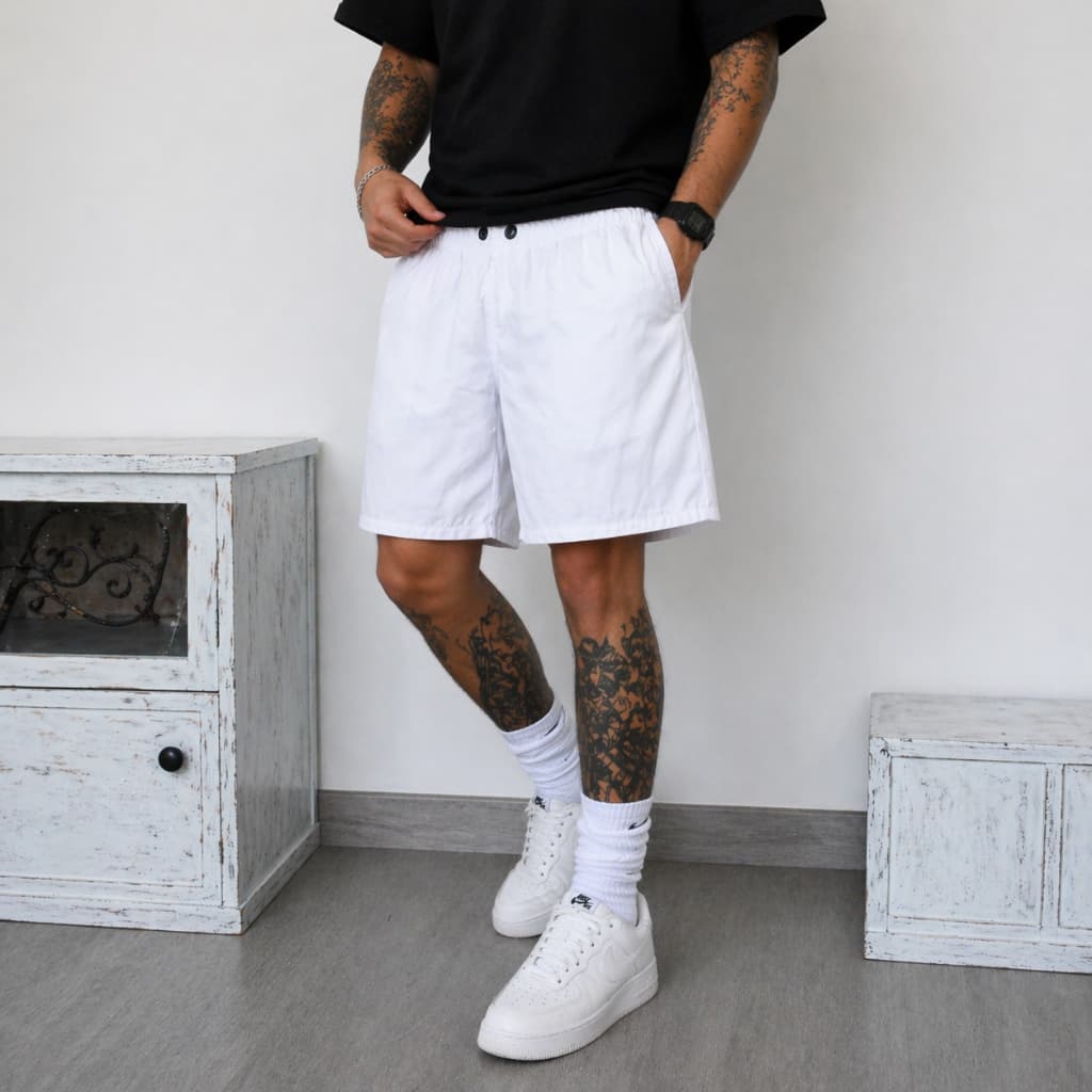 Shorts Masculino Tactel com Elastano Bermuda Casual Masculina Treino Basico Liso