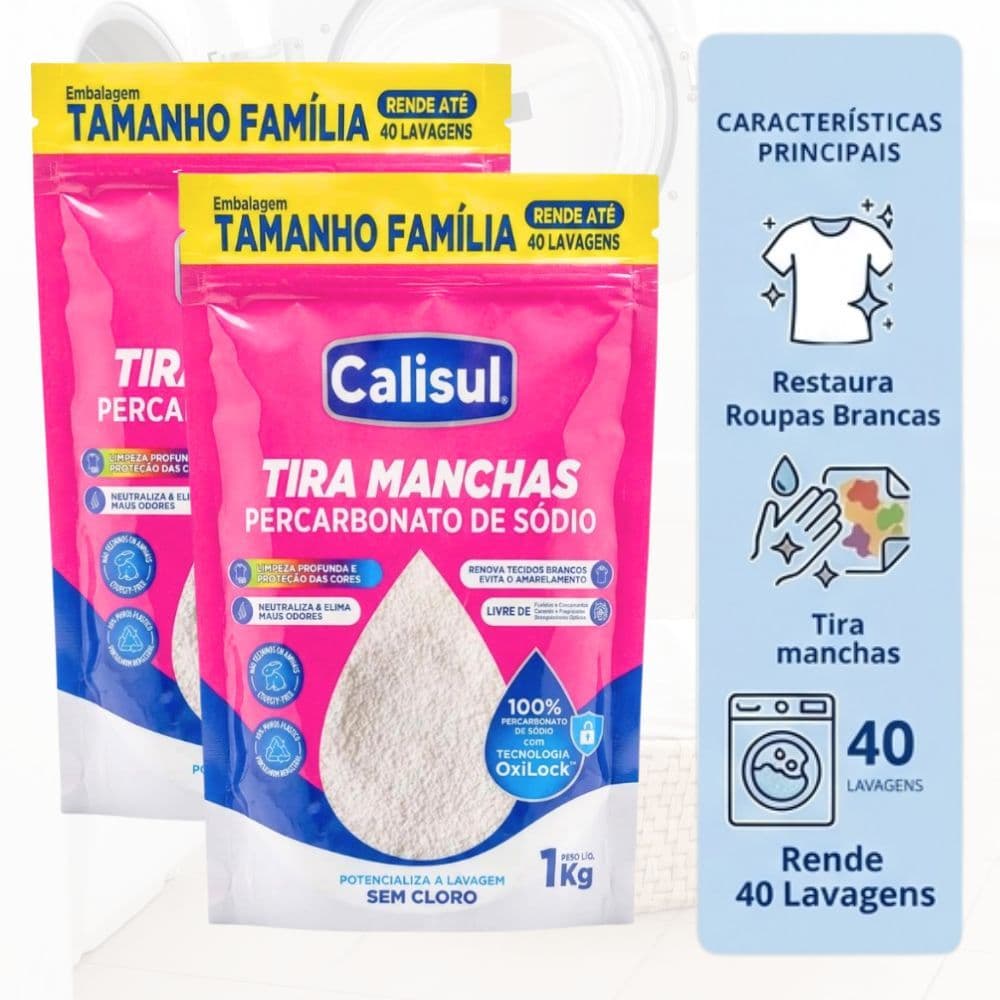Tira Manchas Percarbonato De Sódio Para Roupas Brancas e Coloridas