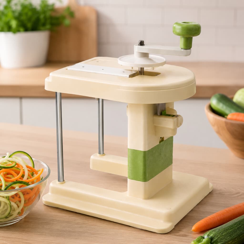 Cortador De Vegetais Manual Multifuncional 3 Lâminas Fatiador Ralador De Legumes Bege