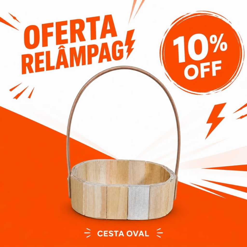 kit com12 Cestas de madeira  oval - cesta natal - dia das mães - centro de mesa