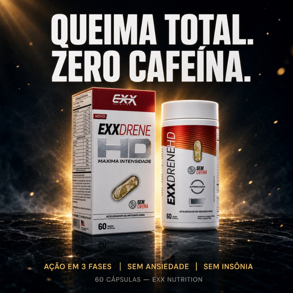 Lipodrene HD Exx Nutrition Sem Cafeína 60 Cápsulas Suplemento Alimentar Rotina Fitness Uso Diário