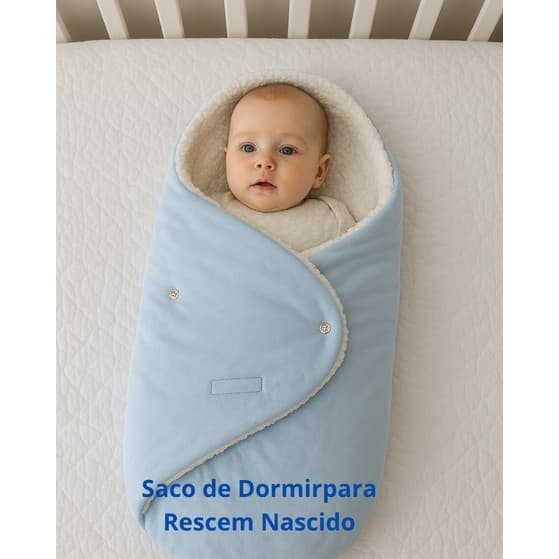 Saco De Dormir Bebê Recém Nascido Inverno Plush Sherpa Carneiro Enroladinho Quentinho Soft Anti Frio