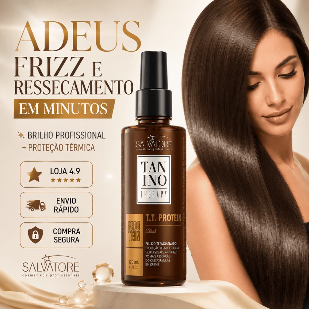 Protetor Térmico Anti Frizz Salvatore TT Protein 120ml Leave-in Brilho e Alinhamento Profissional