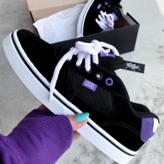 Tênis Hocks Flat Core Branco Lilac & Black White Refletivo Envio Full Xpress Promoção