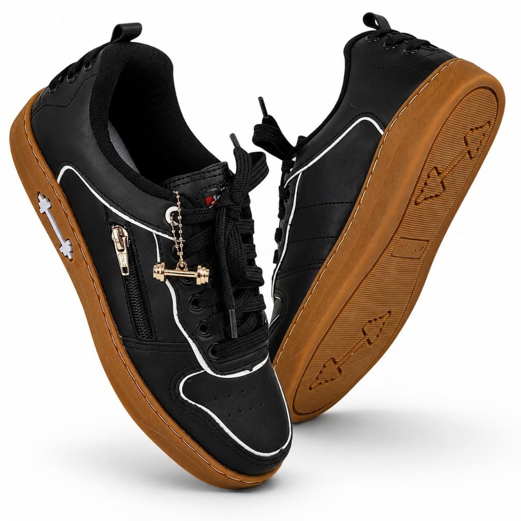 Tênis Feminino Preto Zíper Super Confort Sport Levve