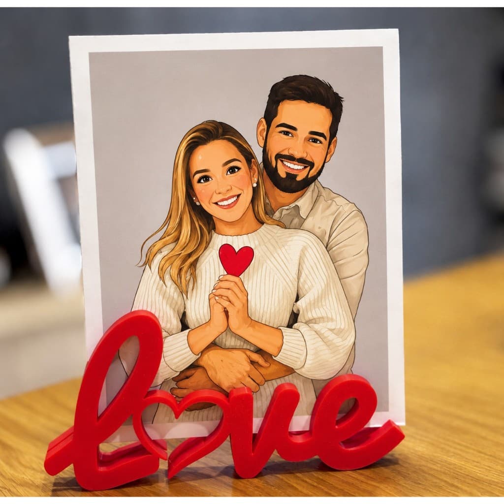 Porta Fotos Love 3D | Decorativo | Presente Romântico | GL Print Lab