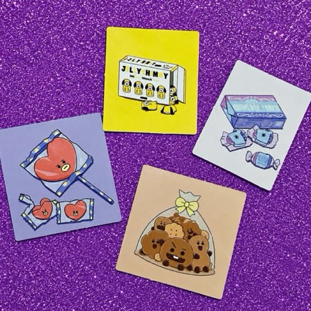 Adesivos coreanos BT21-Tata,Chimmy,Cooky e Mang
