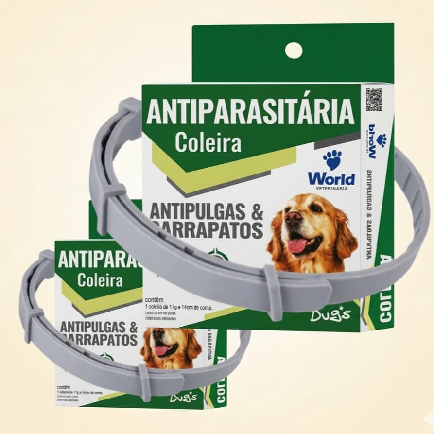 Coleira World Veterinária Dugs 17g Antipulgas Para Cães 56cm antiparasitários