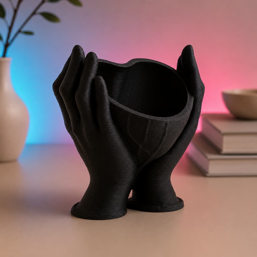 Mãos do Amor Escultura Decorativa Minimalista Arte Moderna Sala Quarto Vaso Porta Objetos