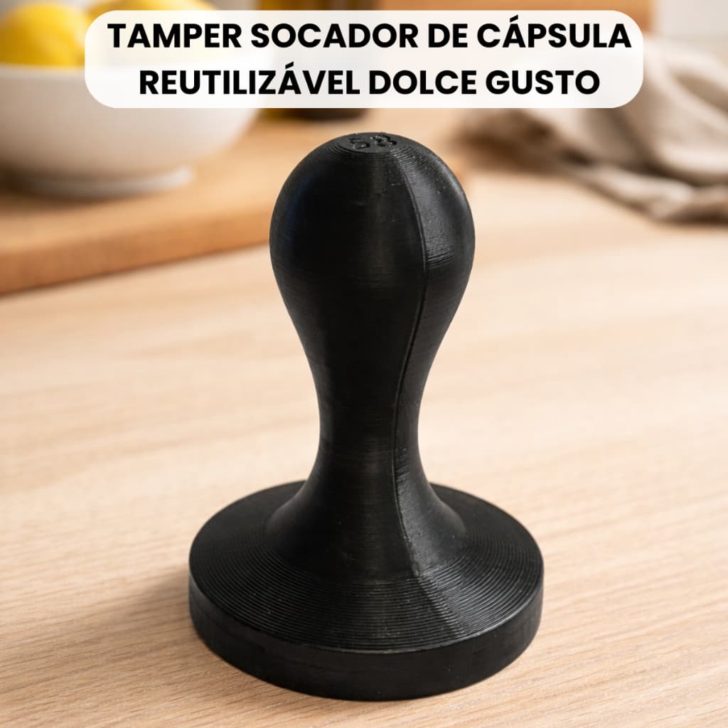 Tamper Socador de Café Dolce Gusto Para Cápsula Reutilizável Compactador Barista Design Anatômico