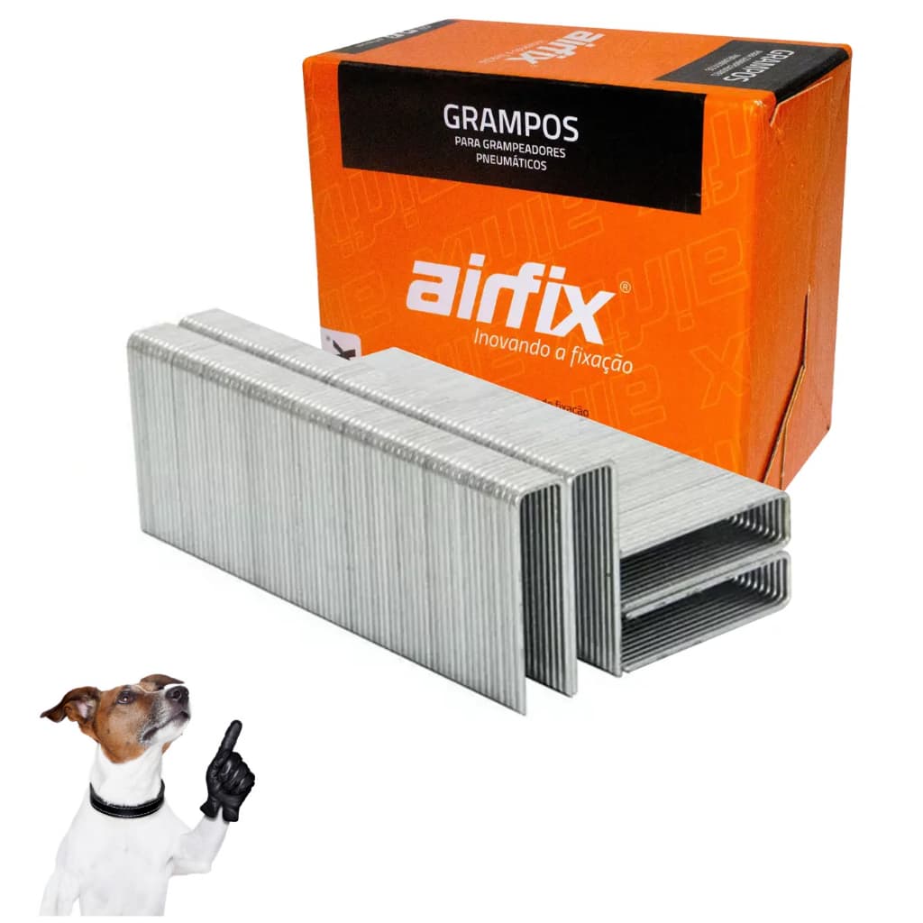 Grampo Pneumático Airfix 14/50mm Caixa com 1.870 Grampos Aço Carbono para Grampeador Industrial