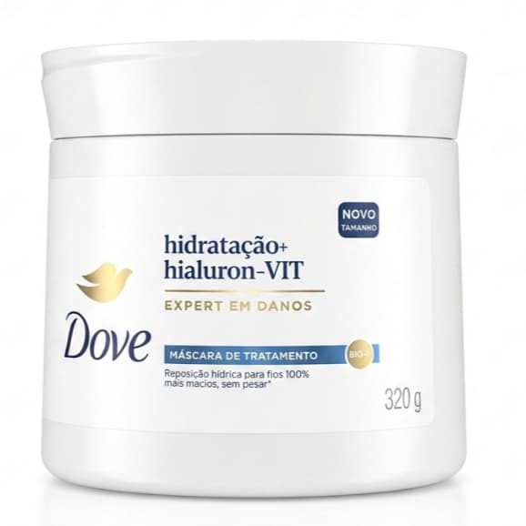Máscara de Tratamento Dove Hidratação + Hialuron-VIT Expert em Danos Pote 320g