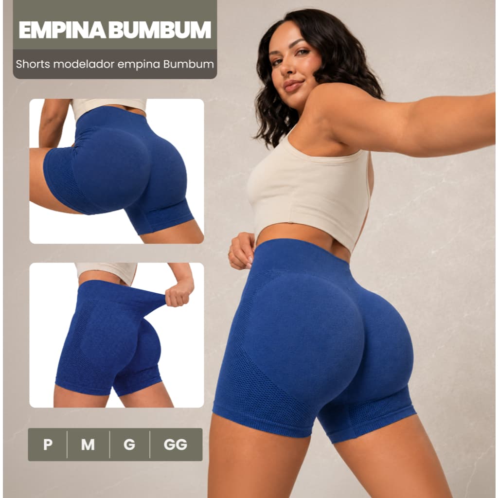 Shorts Fitness Feminino para Academia e Yoga Modeladora Empina o Bumbum