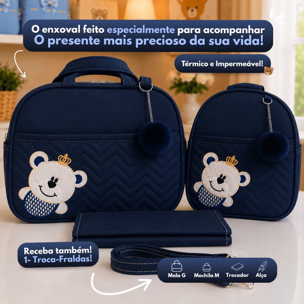 Kit Enxoval Maternidade para Meninos e Meninas completo com 2 peças G+M Térmico e Impermeável