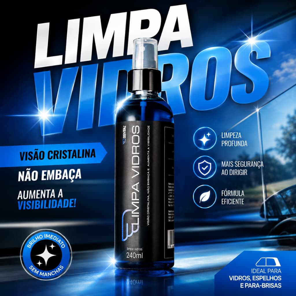 Limpa Vidro Automotivo Cristalizador Repelente De Água Chuva E Sujeira Para Carro 236ml House Of Motors