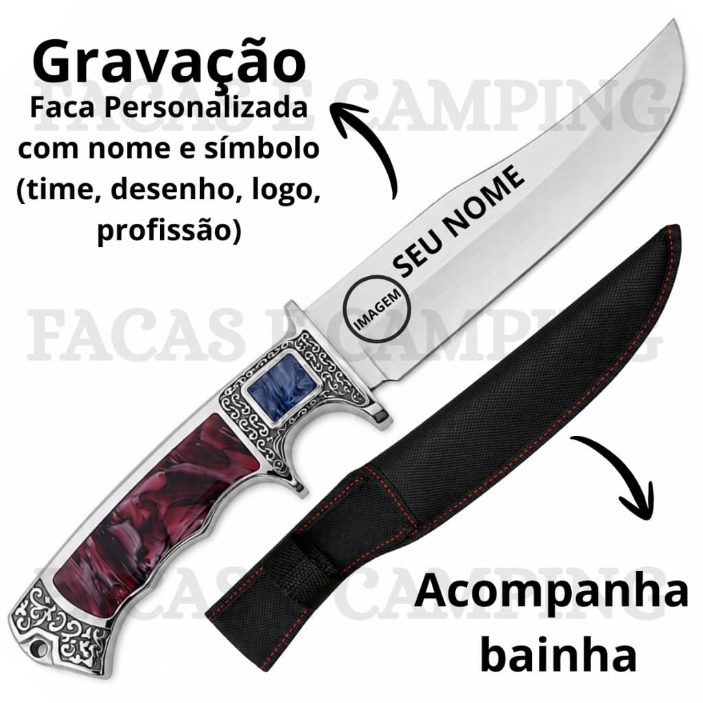 Faca para Churrasco Personalizada com Nome e Figura Alta Qualidade