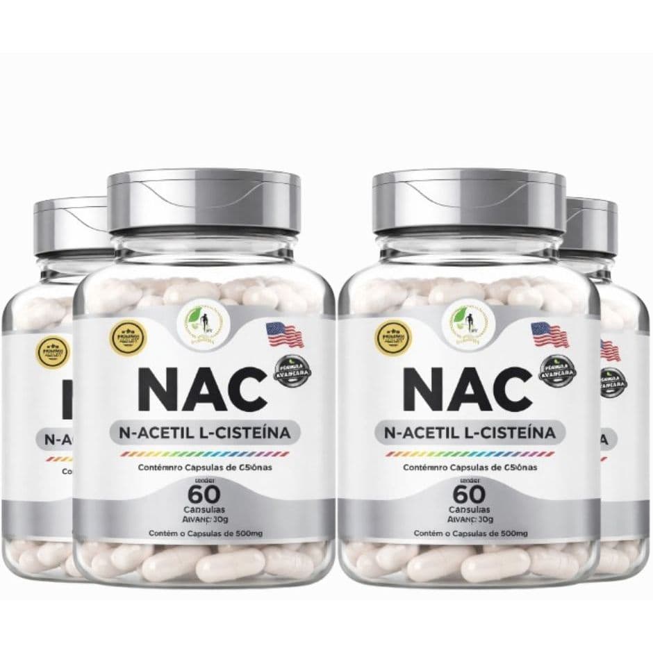 4x NAC N-Acetil L-Cisteína Precursor da Glutationa Imunidade - Fits Life