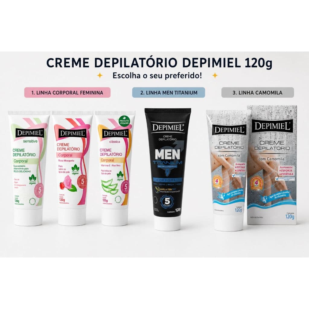 Creme Depilatório Corporal Depimiel Pele Sensivel 120g Remove Pelos Rapido