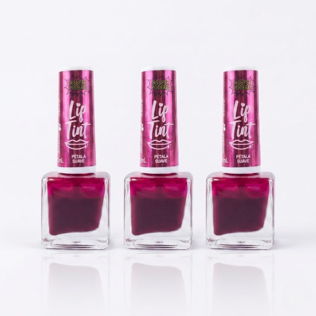 Kit 3 Lip Tint Pétala Suave 3 em 1 Super Poderes - Hidratação e Cor Natural Longa Duração