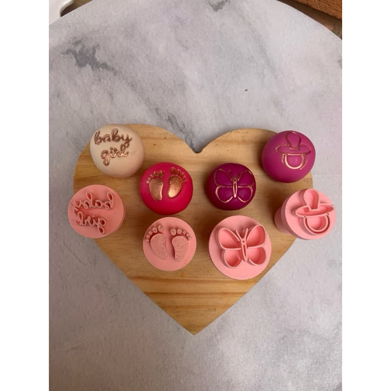 Kit Carimbos para Docinhos Baby  Chá Revelação / Chá de Bebê | 3D Personalizado Biscuit Confeitaria