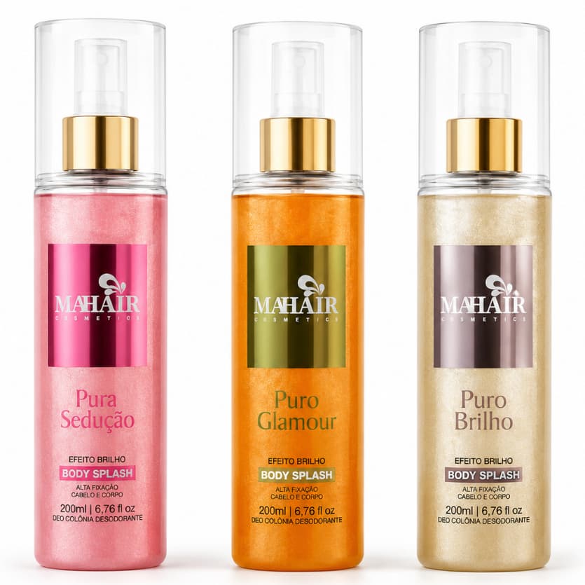 Body Splash Feminino Alta Fixação Cabelo e Corpo 200ml Deo Colônia Desodorante Mahair Promoção!