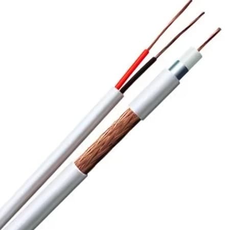 Rolo Cabo Coaxial Para Câmera Segurança CFTV Branco 4mm 95% 100 Metros Dupla Blindagem